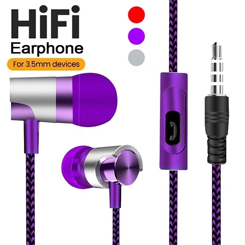 Running Gear Design - Écouteurs filaires intra-auriculaires en métal avec