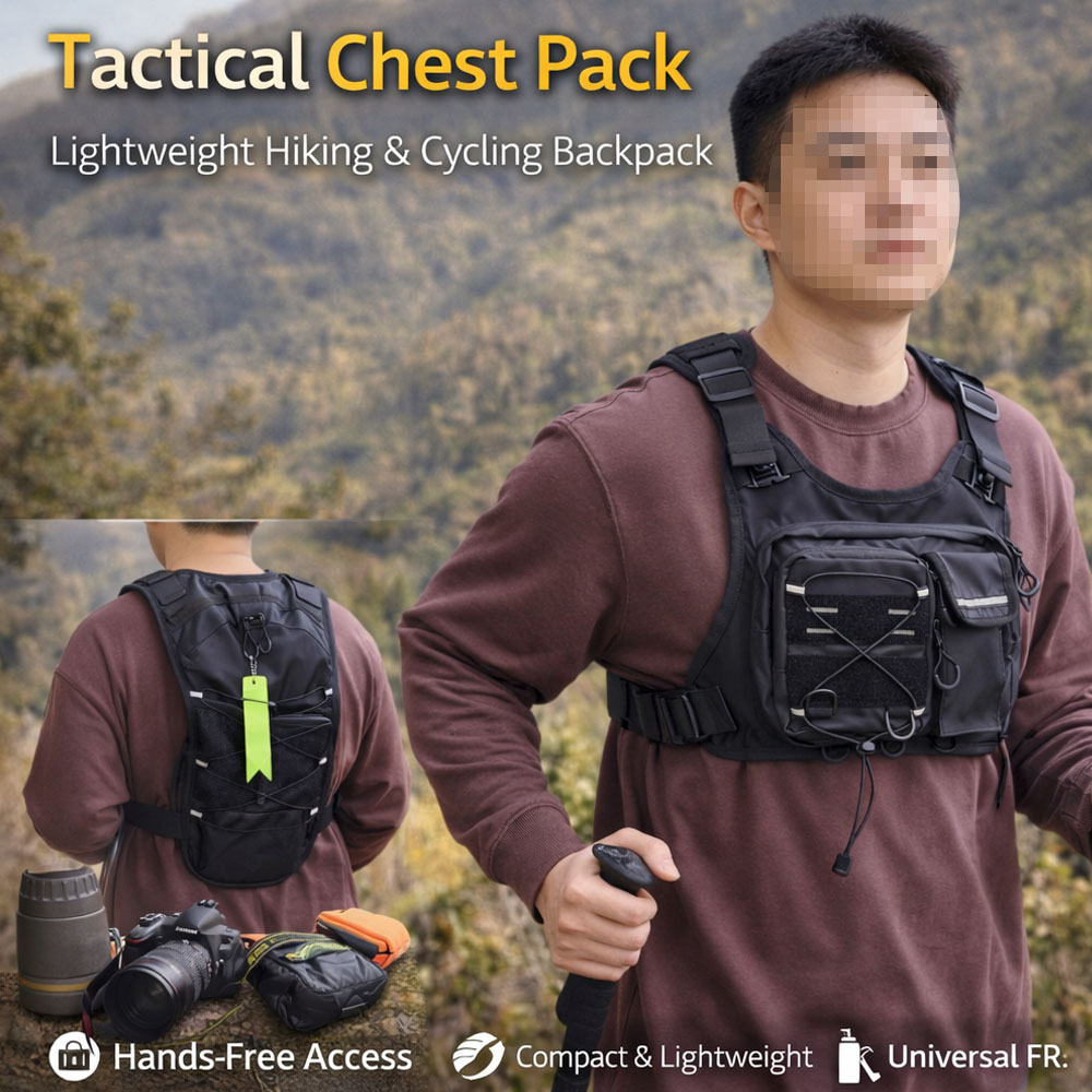 Running Gear Bag For Men - Sac de poitrine tactique avec poche