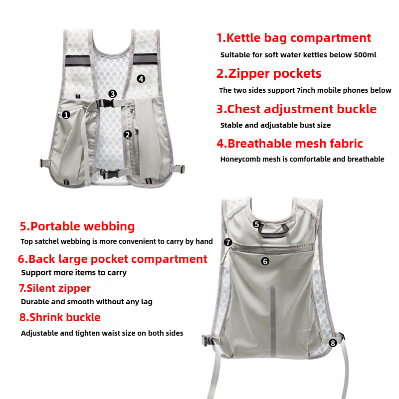Gilet de rangement pour vélo,  - Running Gear Reflective avis et prix